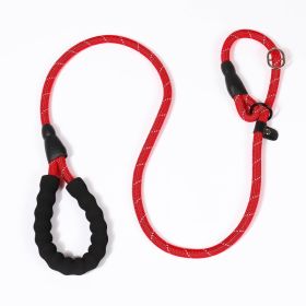 P Chain Pet Hand Holding Rope Reflective Silk Explosion-proof Pet Traction (Option: Red-S Diameter 8mm-1.7M)
